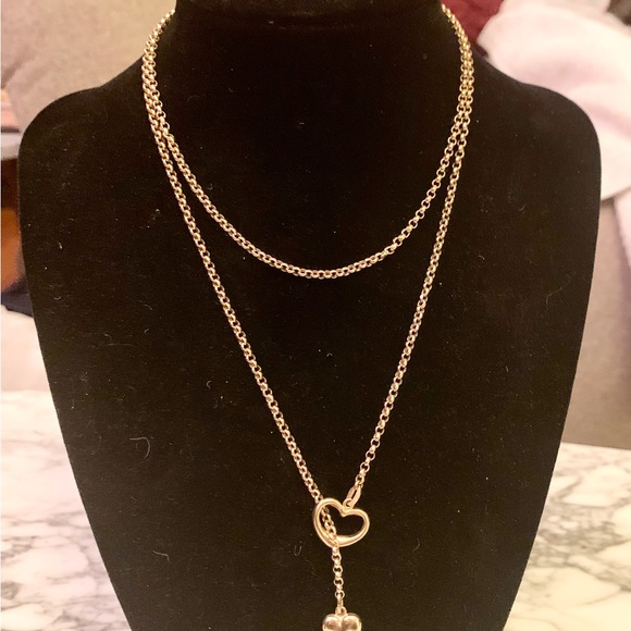 Italy made 14k gold heart versatile lariat necklace choker, bracelet, anklet - Picture 6 of 12